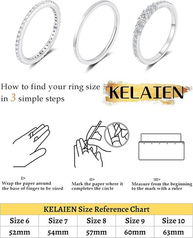 Stackable Gold Silver Rings for Women Non Tarnish Thin Ring Set Cubic Zirconia Thumb Pinky Rings 14K Gold Plated Eternity Band Rings Cute Dainty Jewelry Gift Size 6-10 in Kuwait