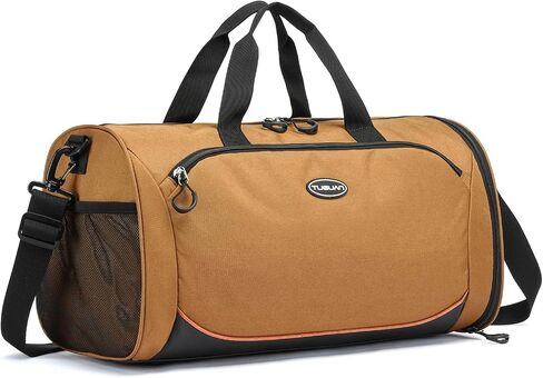 TUGUAN Small Gym Bag for Men with Shoes Compartment & Wet Pocket Lightweight Travel Duffle Bag Weekender Overnight Duffel Bag for Women Sports Gym Tote Fitness Swimming Workout Bag, Black in Saudi Arabia