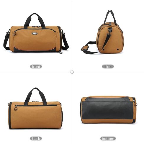 TUGUAN Small Gym Bag for Men with Shoes Compartment & Wet Pocket Lightweight Travel Duffle Bag Weekender Overnight Duffel Bag for Women Sports Gym Tote Fitness Swimming Workout Bag, Black in Saudi Arabia