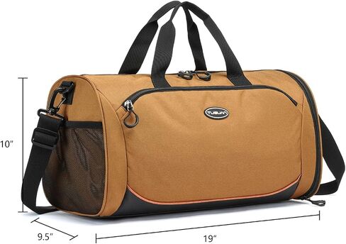 TUGUAN Small Gym Bag for Men with Shoes Compartment & Wet Pocket Lightweight Travel Duffle Bag Weekender Overnight Duffel Bag for Women Sports Gym Tote Fitness Swimming Workout Bag, Black in Saudi Arabia