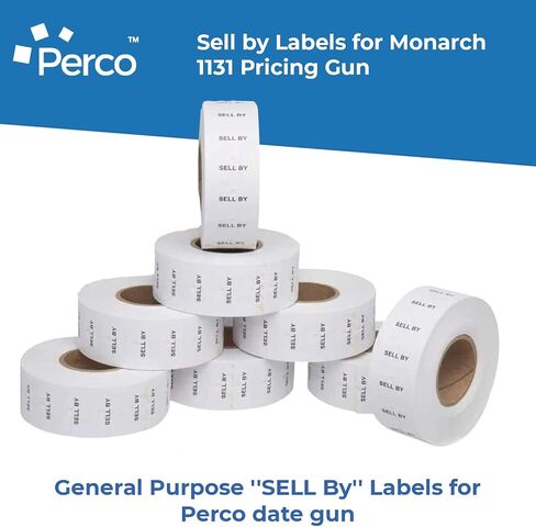 Perco Best by Labels for Monarch 1131 Price Gun - 8 Rolls, 20,000 Marking Labels in Saudi Arabia