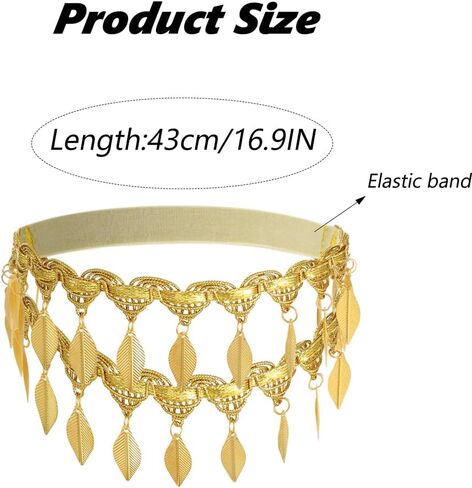 Boho Gold Leg Chain Layered Leaf Tassel Elastic Thigh Chain Lace Fringe Stretch Summer Beach Bikini Body Thigh Chain for Women (1PCS) (Set B) in Kuwait