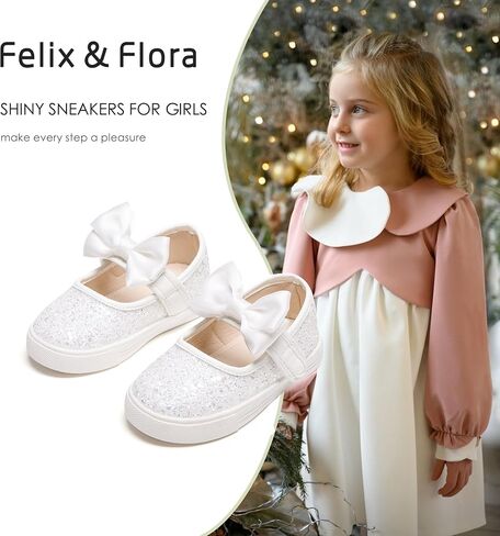 Felix & Flora Toddler/Little Kid Girls Running Shoes Glitter Sneakers Princess Fashion Casual Sports Shoes in Kuwait