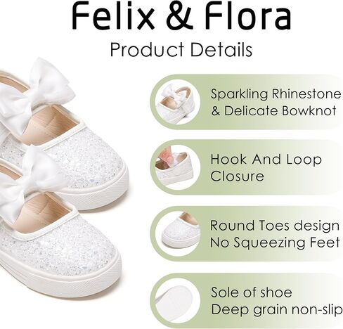 Felix & Flora Toddler/Little Kid Girls Running Shoes Glitter Sneakers Princess Fashion Casual Sports Shoes in Kuwait