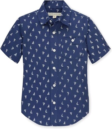 Hope & Henry Boys' Short Sleeve Poplin Button Down Shirt in Saudi Arabia