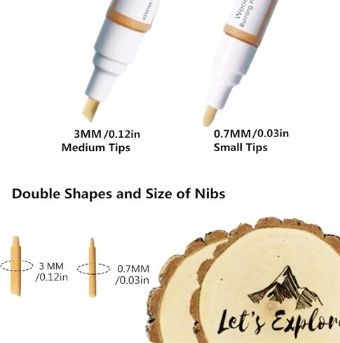 JAJADO 2 قطعة من صانع حرق الخشب، قلم حرق الخشب المنشط بالحرارة للاستنسل، أداة حرق الخشب بدقة وسهولة حرق التصميمات على الخشب، القماش، الدنيم، مشروع فني للرسم الخشبي بنفسك in Kuwait