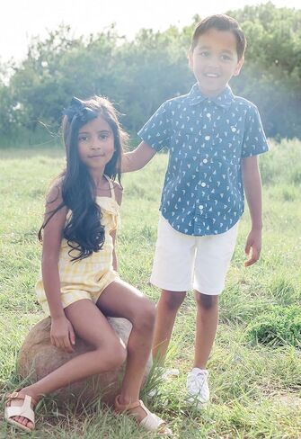 Hope & Henry Boys' Short Sleeve Poplin Button Down Shirt in Saudi Arabia
