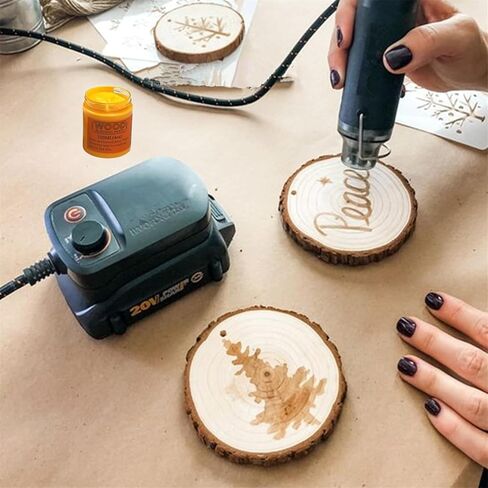 JAJADO 2 قطعة من صانع حرق الخشب، قلم حرق الخشب المنشط بالحرارة للاستنسل، أداة حرق الخشب بدقة وسهولة حرق التصميمات على الخشب، القماش، الدنيم، مشروع فني للرسم الخشبي بنفسك in Kuwait