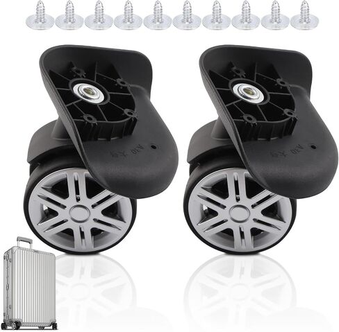 Luggage Suitcase Wheels, 1 Pair Trunk Wheels Luggage Wheel Spare Part Universal Wheel Replacement Suitcase Wheel Repair Replacement Mute Wheels for Luggage Suitcase Trolley in Saudi Arabia