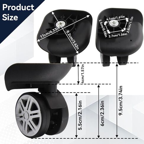 Luggage Suitcase Wheels, 1 Pair Trunk Wheels Luggage Wheel Spare Part Universal Wheel Replacement Suitcase Wheel Repair Replacement Mute Wheels for Luggage Suitcase Trolley in Saudi Arabia