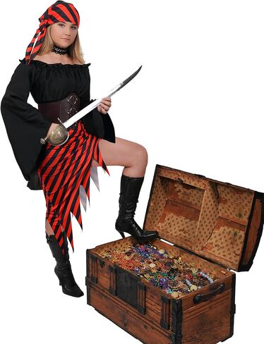 Womens Pirate Costume Accessories Set Renaissance Pirate Costume Adult Pirate Head Scarf Hat Eyepatch for Women in Kuwait