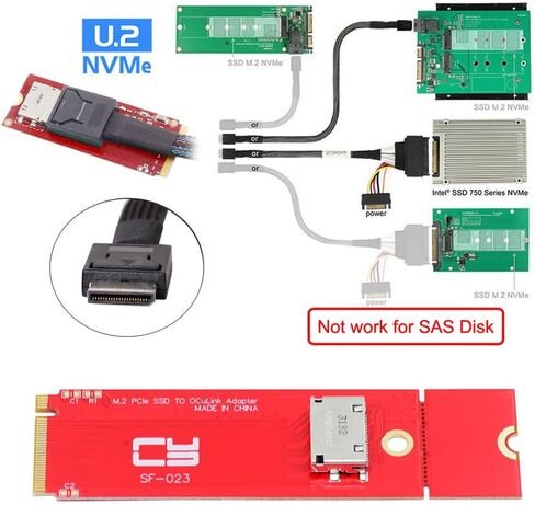 xiwai PCI-E 3.0 PCI-Express 4.0 NVME M.2 M-Key to Oculink SFF-8612 SFF-8611 Host Adapter for PCIe U.2 eGPU SSD 2260 2280 in Saudi Arabia