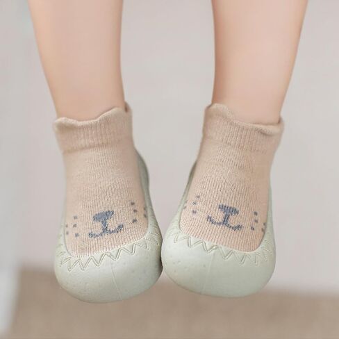 Baby Non-skid Sock Shoes Toddler Non Slip First Walking Shoes Infant Indoor Floor Slipper Sneaker 1/2 Pairs in Saudi Arabia