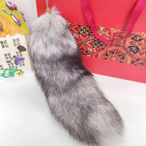 Therian tail Fluffy Fox Tail Fur Fox Tail Keychain furry tail Costume Cosplay Accessorie Furry Wolf Tail Handbag in Saudi Arabia
