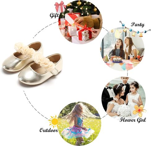 Felix & Flora Toddler Little Girls Dress Shoes - Flower Girls Mary Jane Flats Ballet Shoes Party Wedding in Saudi Arabia