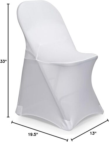 Lann's Linens 10 قطع من أغطية الكراسي القابلة للطي من الألياف اللدنة البيضاء لحفلات الزفاف والحفلات والولائم in Kuwait