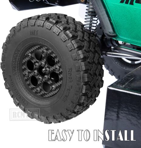 عجلات RC 1.9 بوصة من Beadlock لوحة أمامية من ألياف الكربون خفيفة الوزن للغاية لسيارة 1/10 TRX4 TRX6 Axial SCX10 I II III 90046 AXI03007 Capra RC Crawler Car (أسود-B) in Saudi Arabia