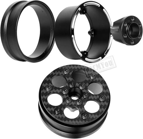 عجلات RC 1.9 بوصة من Beadlock لوحة أمامية من ألياف الكربون خفيفة الوزن للغاية لسيارة 1/10 TRX4 TRX6 Axial SCX10 I II III 90046 AXI03007 Capra RC Crawler Car (أسود-B) in Saudi Arabia