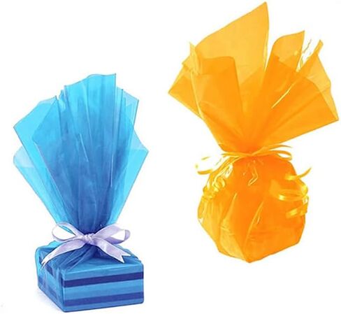 GSHLLO 120 Pcs Colored Cellophane Sheets Cello Wrapping Paper Gift Candy Wrap Sheets Plastic Transparency Sheets for DIY Arts Crafts in Saudi Arabia