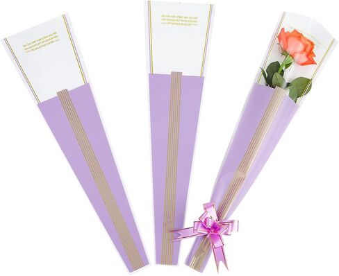 Clear Flower Bouquet Sleeves Package Bags Flower Wrapping Single Rose For Holiday Flowers Wrapping Paper Arrangement 40pcs Grey in Kuwait