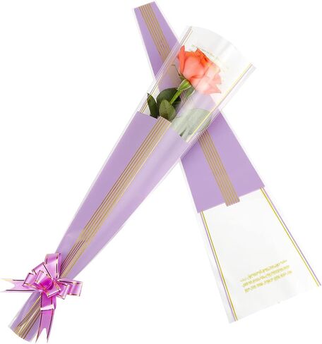 Clear Flower Bouquet Sleeves Package Bags Flower Wrapping Single Rose For Holiday Flowers Wrapping Paper Arrangement 40pcs Grey in Kuwait