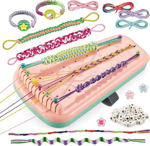 Chilpals Friendship Bracelet Making Kit for Girls,Arts and Crafts for Kids Ages 8-12,Birthday Gifts Ideas for Girl 7 8 9 10 11 Year Old - 2 in 1 Bracelets String Maker Toys Set (Purple) in Kuwait
