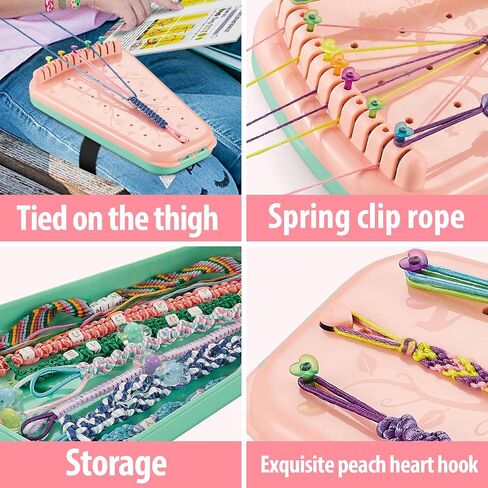 Chilpals Friendship Bracelet Making Kit for Girls,Arts and Crafts for Kids Ages 8-12,Birthday Gifts Ideas for Girl 7 8 9 10 11 Year Old - 2 in 1 Bracelets String Maker Toys Set (Purple) in Kuwait