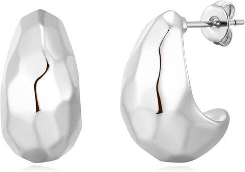 ريتاتش 925 أقراط فضية مكتنزة للنساء العصرية، أقراط مطلية بالذهب عيار 14 قيراط أقراط أنيقة لا تسبب الحساسية مجوهرات أنيقة للهدايا in Kuwait