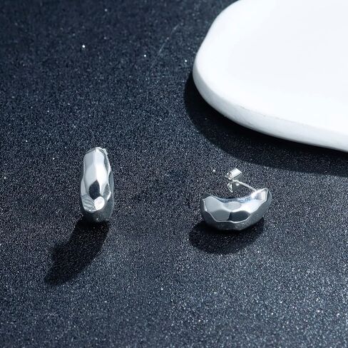 ريتاتش 925 أقراط فضية مكتنزة للنساء العصرية، أقراط مطلية بالذهب عيار 14 قيراط أقراط أنيقة لا تسبب الحساسية مجوهرات أنيقة للهدايا in Kuwait