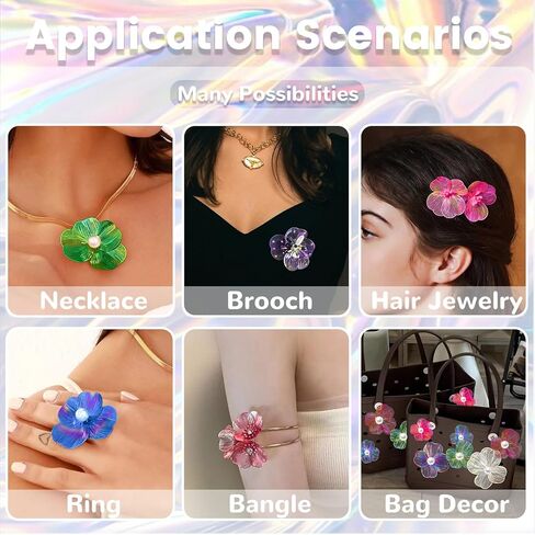 COLIGREE 6 Pairs Colorful Flower Pearl Stud Earring Set Hollow Floral Filigree Earring Making Kit for DIY Earrings Necklaces Rings Hair Jewelries in Kuwait