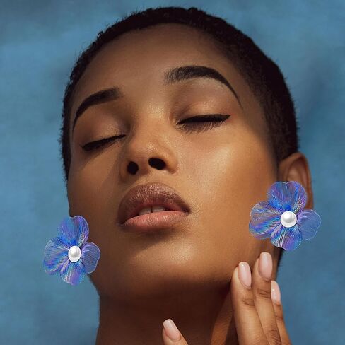 COLIGREE 6 Pairs Colorful Flower Pearl Stud Earring Set Hollow Floral Filigree Earring Making Kit for DIY Earrings Necklaces Rings Hair Jewelries in Kuwait