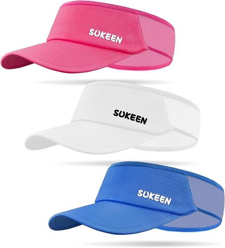 Sukeen 3 Packs Kids Sun Visor Hats for Girls Boys,Lightweight Sports Hat UPF50+ Sun Hat Cooling Headwear Visor for Outdoors in Saudi Arabia