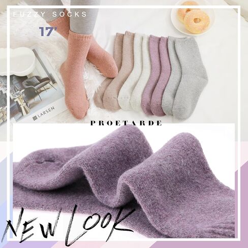 ProEtrade Merino Wool Socks Thermal Warm Winter Thick Hiking Boot Cozy Crew Cabin Comfy for Womens Ladies Work Socks 5 Pack in Saudi Arabia