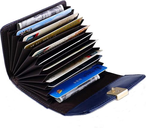 Womens RFID Blocking Credit Card Holder Small Leather Accordion Wallet in Saudi Arabia