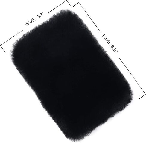 LA CARRIE Women Fingerless Faux Fur Gloves Smooth Furry Soft Fuzzy Plush Winter Cold Warmer Cuffs Black White for Girls in Saudi Arabia