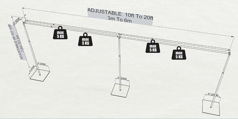 Adjustable Heavy Duty Portable 10FT X 50FT Pipe and Drape Backdrop Kit Quick Set Up Easy for Wedding&Party&Event&Photography&Show&Display (No Drape), But Not for Flower Walls/TVs/Heavy Items in Saudi Arabia