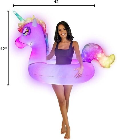 أنبوب حمام سباحة كبير قابل للنفخ بإضاءة LED من Poolcandy مقاس 42 بوصة LED in Kuwait