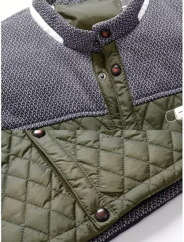 INVACHI Men's Casual Diamond Quilted Puffer Down Jacket Lightweight Business Button Coat with Stand Collar in Kuwait