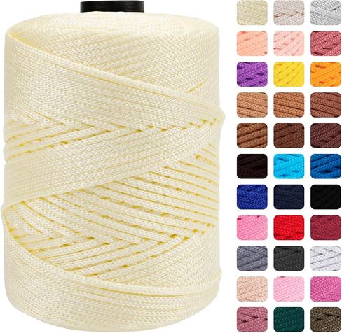 CAMAL Polypropylene Cord 3mm 185 Yards Colorful Polyester Yarn Handmade Knitting Thread Macrame Cord 3mm for Crochet Bags, DIY Crafts, Plant Hangers, Making Macrame Project(Lake Blue) in Saudi Arabia