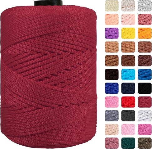 CAMAL Polypropylene Cord 3mm 185 Yards Colorful Polyester Yarn Handmade Knitting Thread Macrame Cord 3mm for Crochet Bags, DIY Crafts, Plant Hangers, Making Macrame Project(Lake Blue) in Saudi Arabia