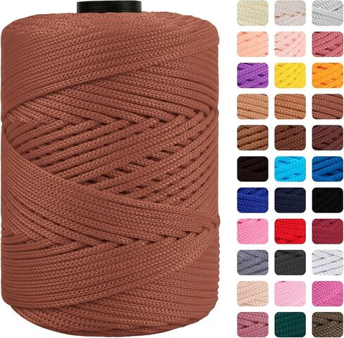 CAMAL Polypropylene Cord 3mm 185 Yards Colorful Polyester Yarn Handmade Knitting Thread Macrame Cord 3mm for Crochet Bags, DIY Crafts, Plant Hangers, Making Macrame Project(Lake Blue) in Saudi Arabia