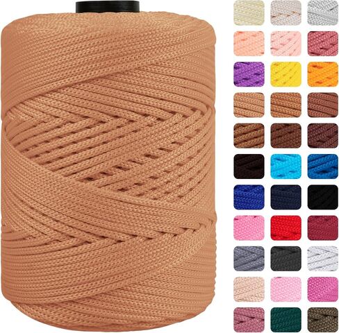 CAMAL Polypropylene Cord 3mm 185 Yards Colorful Polyester Yarn Handmade Knitting Thread Macrame Cord 3mm for Crochet Bags, DIY Crafts, Plant Hangers, Making Macrame Project(Lake Blue) in Saudi Arabia