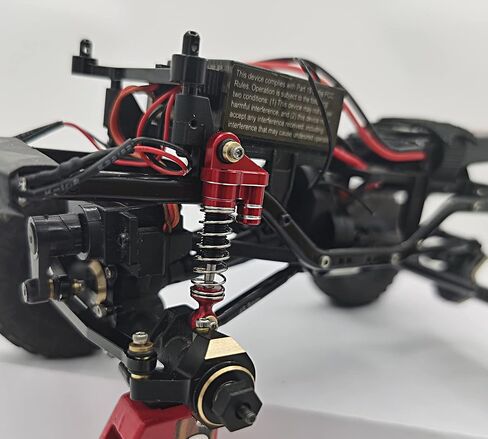 4 قطعة من ممتص الصدمات الأمامي والخلفي من الألومنيوم مجمعة لسيارة الزاحف المحورية SCX24 1/24 RC باللون الأحمر in Kuwait