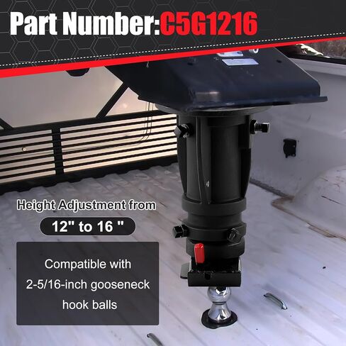 C5G1216 Gooseneck Adapter Adjustable Cushioned RV 5th Wheel，12"-16" Adjustable Fifth Wheel to Gooseneck Adapter for Camper，RV，Trailer in Kuwait