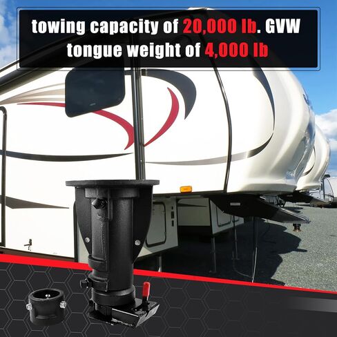 C5G1216 Gooseneck Adapter Adjustable Cushioned RV 5th Wheel，12"-16" Adjustable Fifth Wheel to Gooseneck Adapter for Camper，RV，Trailer in Kuwait