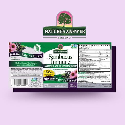Nature's Answer Sambucus Extract Immune Support, 4-Fluid Ounces | Immune System Booster | Flue Season Support | Immune Relief | Packed with Antioxidants in Saudi Arabia