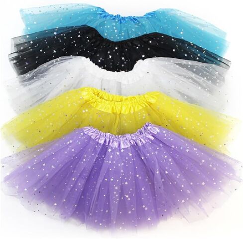 2-8 Years Girls Layered Stars Sequins Tutu Skirt Princess Ballet Dance Dress in Kuwait