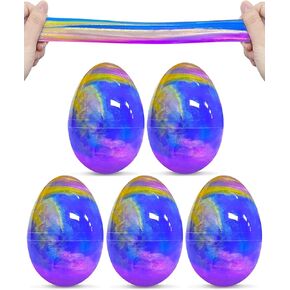 Greingways 5 Pack Prefilled Easter Eggs Galaxy Slime Toys, Easter Egg Fillers Silly Putty, Stress Relief Christmas Stocking Stuffers Gifts Party Favors for Teens Kids Boys Girls Toddlers