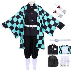 Anime Kamado Tanjiro Costume Accessories Set for Adult,Uniform Anime Halloween Costume with Accessories