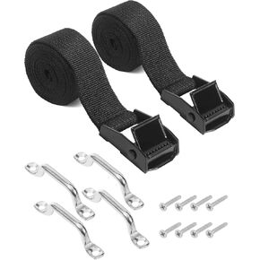 2PCS Tie Down Straps,Car Accessories Battery Tie Down,Battery Strap,Battery Hold Down Kit,Battery Box Strap,Comes with Bracket and Screws,Suitable for Most Cars, Trucks, SUVs, RVs,Etc